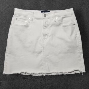 Gap White Raw Hem Mini Skirt